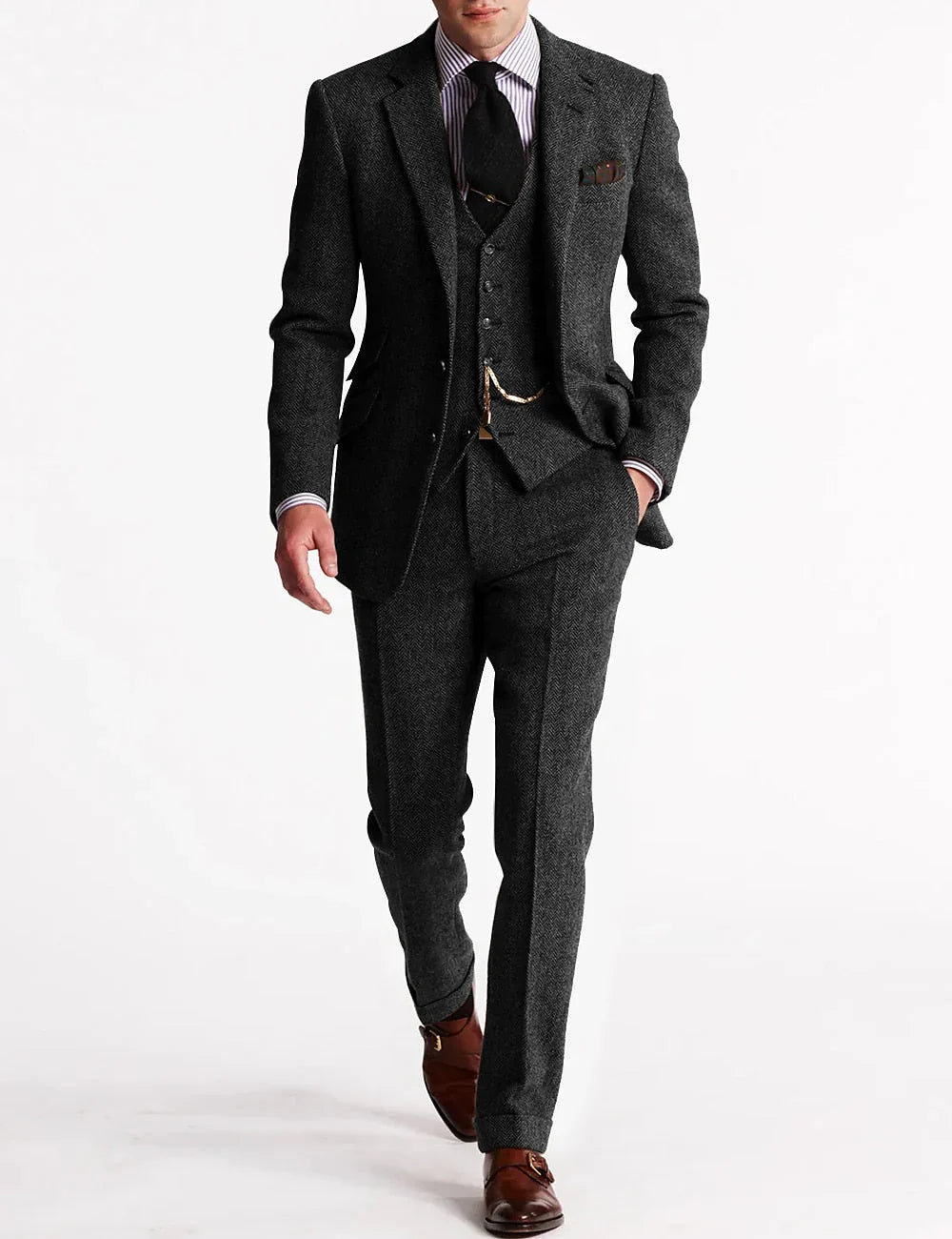 Classic Tweed Formal Suit Set For Weddings And Special Events