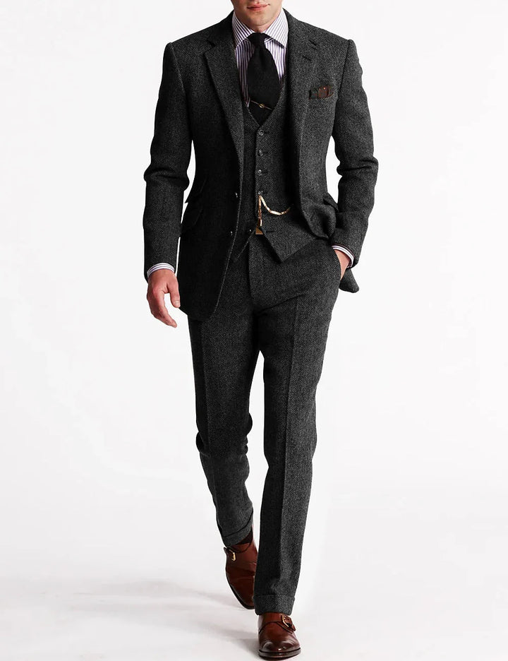 Classic Tweed Formal Suit Set For Weddings And Special Events