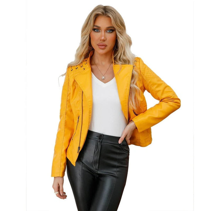 Leather Jacket For Women Genuine Lambskin Soft Fitted Biker Style