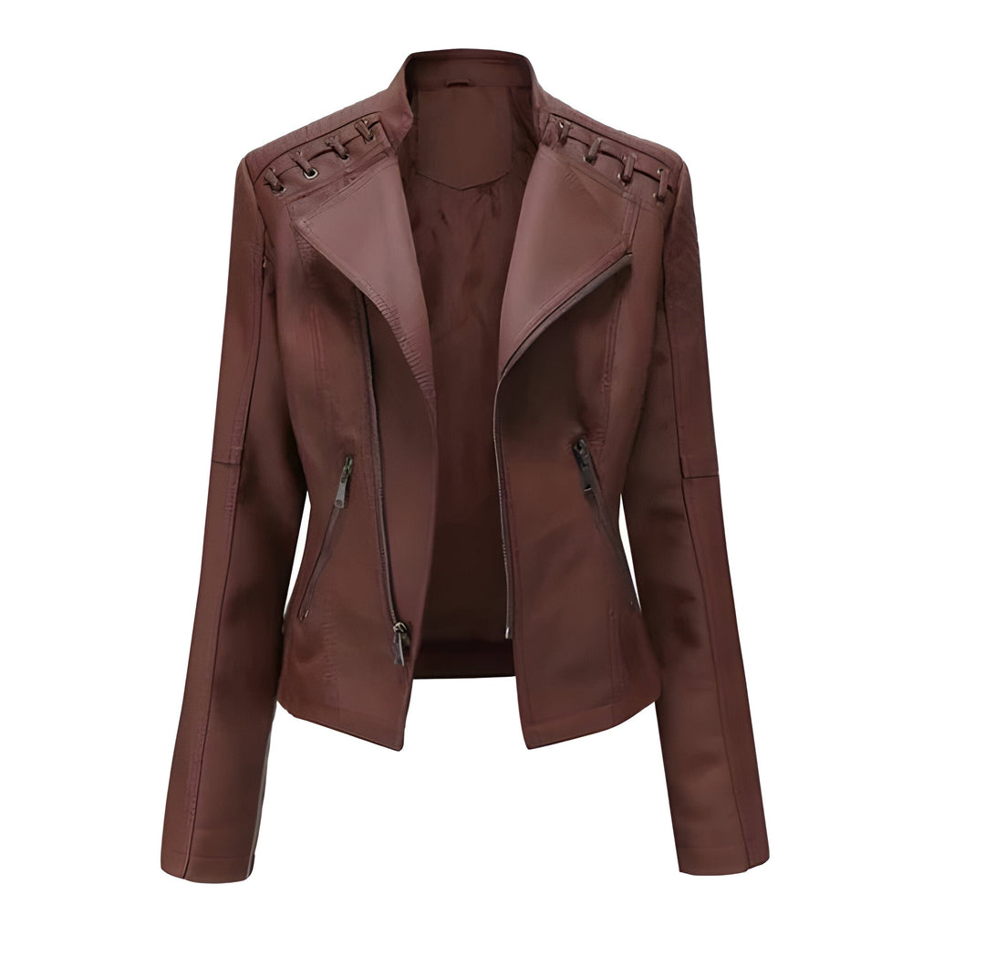 Leather Jacket For Women Genuine Lambskin Soft Fitted Biker Style