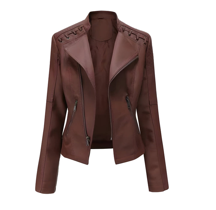 Leather Jacket For Women Genuine Lambskin Soft Fitted Biker Style