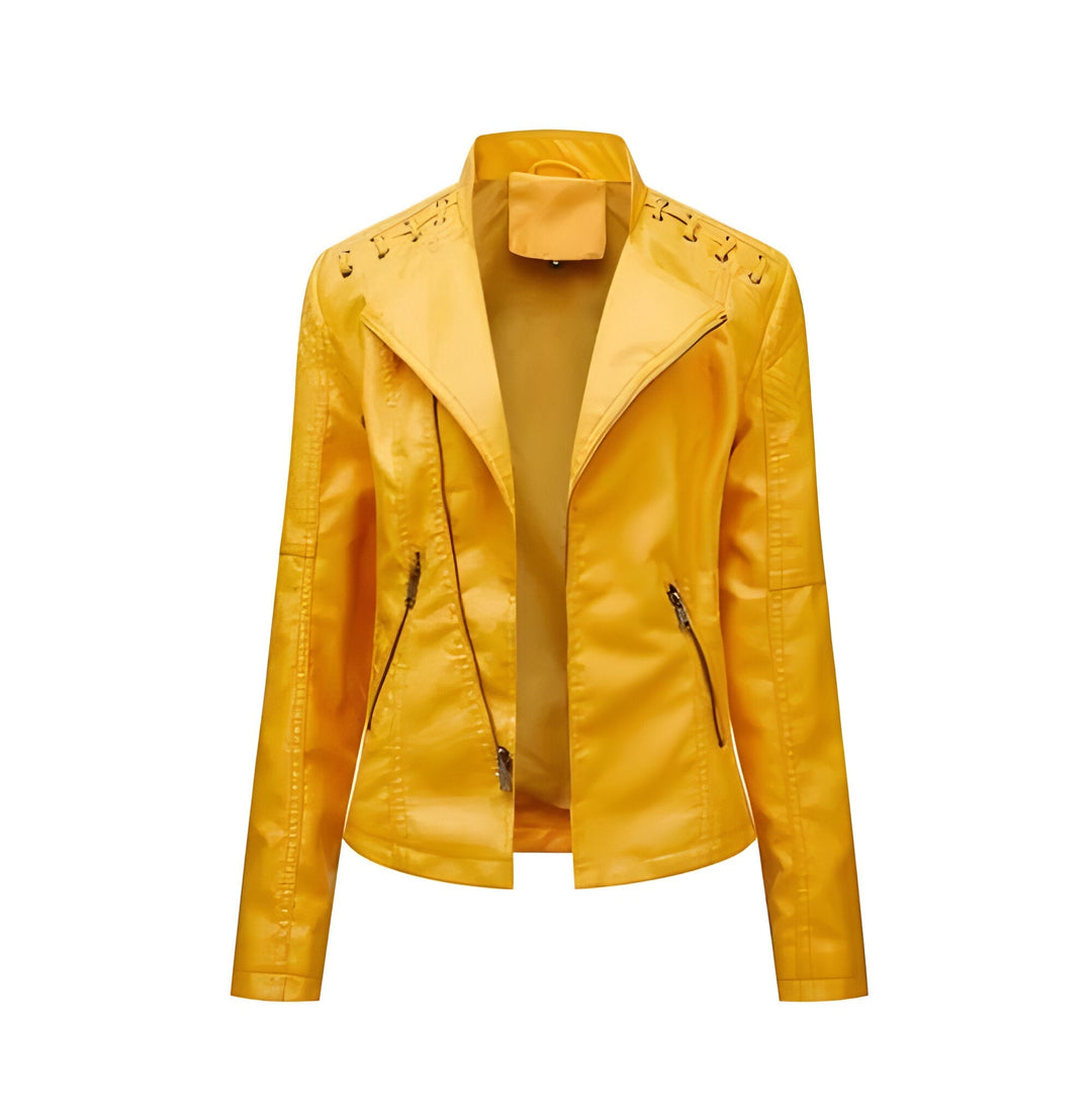 Leather Jacket For Women Genuine Lambskin Soft Fitted Biker Style