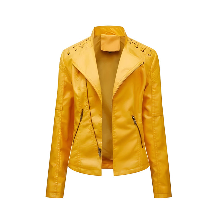 Leather Jacket For Women Genuine Lambskin Soft Fitted Biker Style