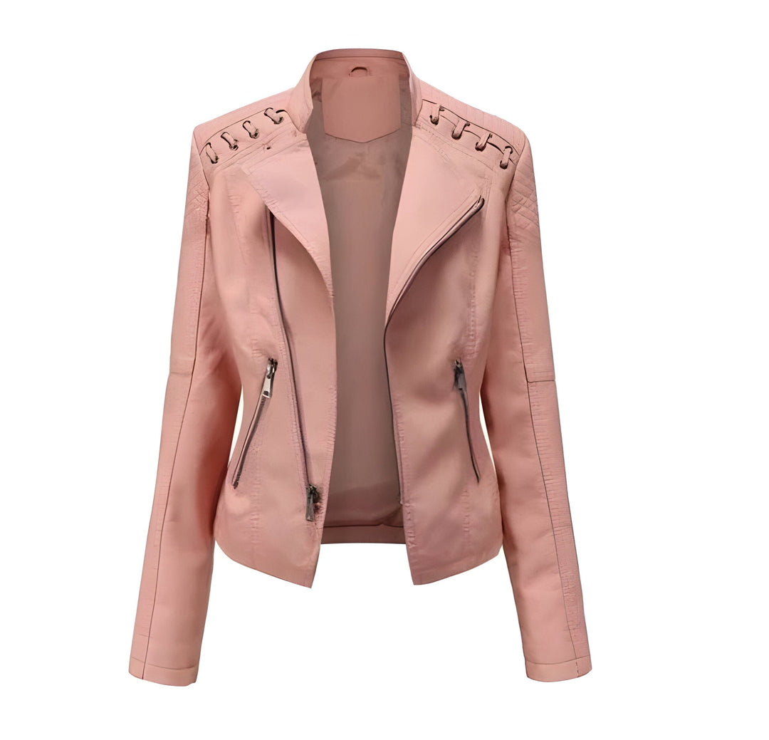 Leather Jacket For Women Genuine Lambskin Soft Fitted Biker Style