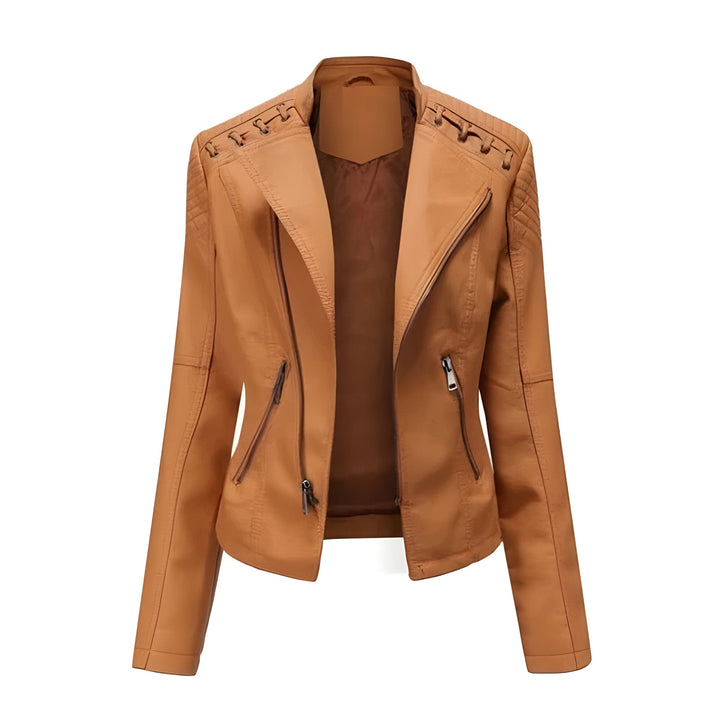 Leather Jacket For Women Genuine Lambskin Soft Fitted Biker Style