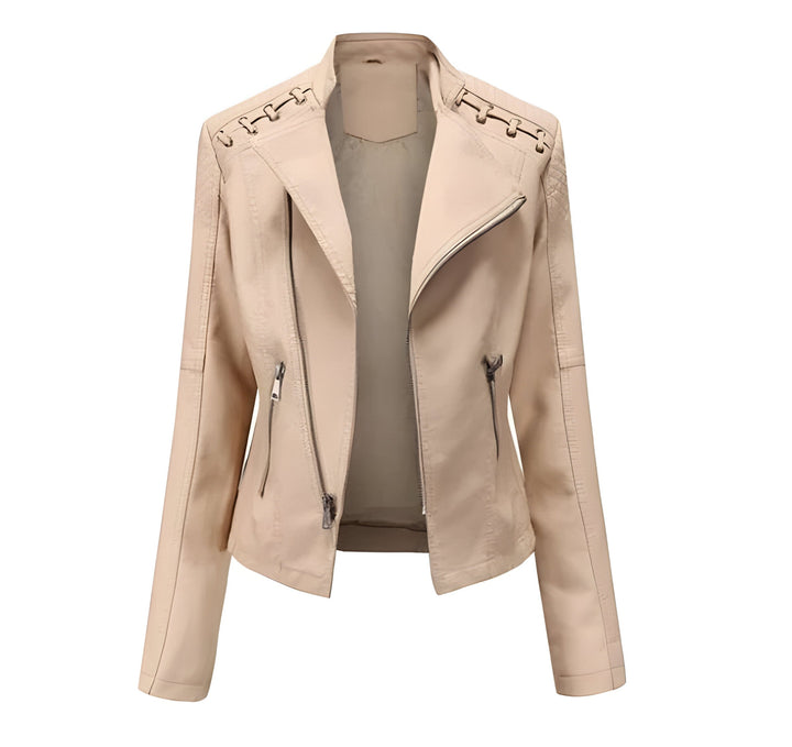 Leather Jacket For Women Genuine Lambskin Soft Fitted Biker Style