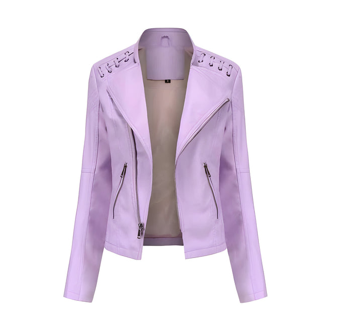 Leather Jacket For Women Genuine Lambskin Soft Fitted Biker Style