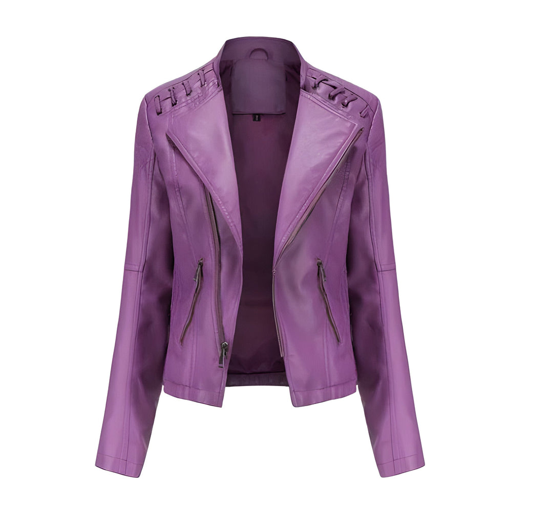 Leather Jacket For Women Genuine Lambskin Soft Fitted Biker Style