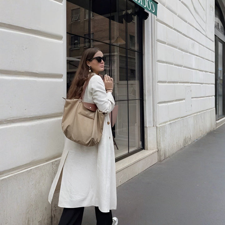 Top Handle Bag Luxury Leather Handbag For Women With Detachable Strap