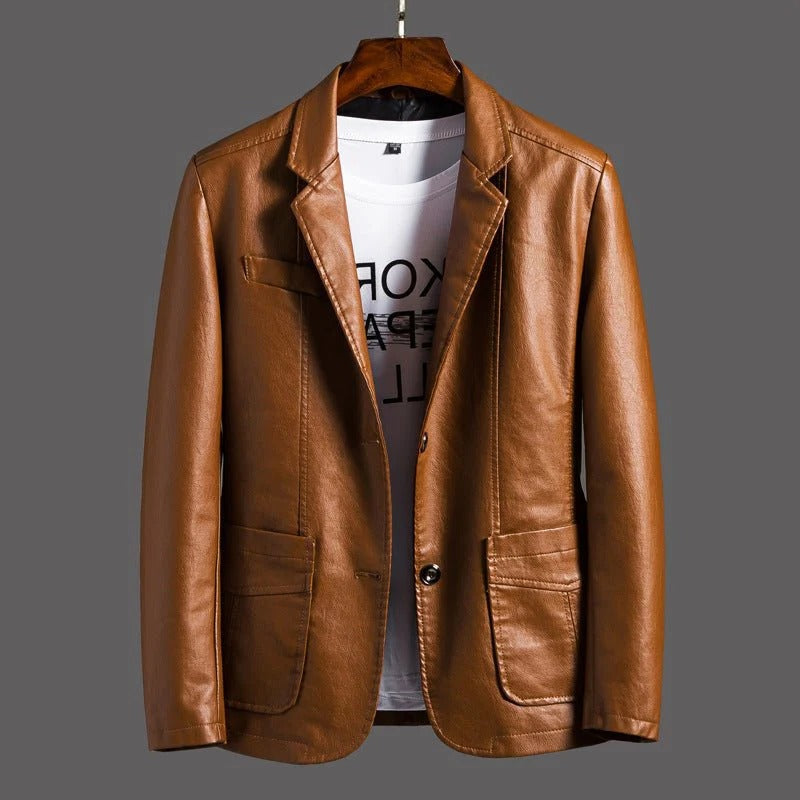 Leather Jacket Classic Fit Timeless Vintage Biker Style With Zipper
