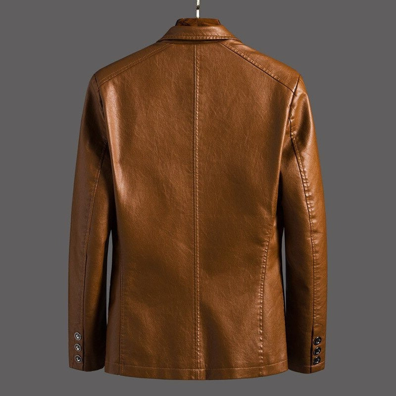 Leather Jacket Classic Fit Timeless Vintage Biker Style With Zipper