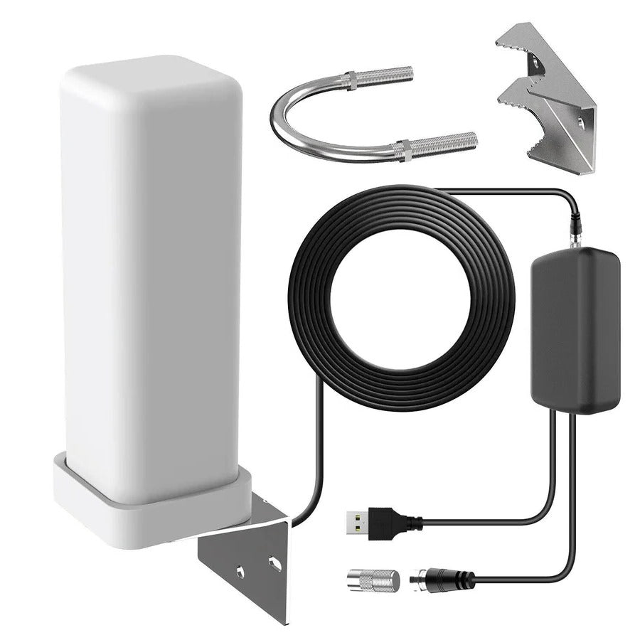 Outdoor HDTV Antenna with 460 Mile Reception and Interference Filter