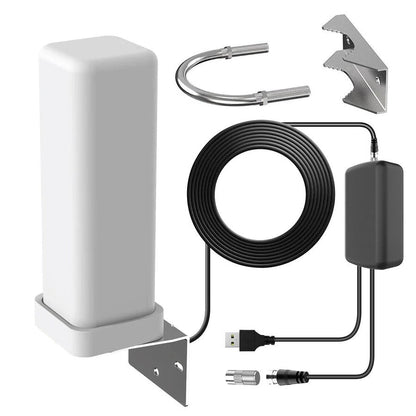 Outdoor HDTV Antenna with 460 Mile Reception and Interference Filter