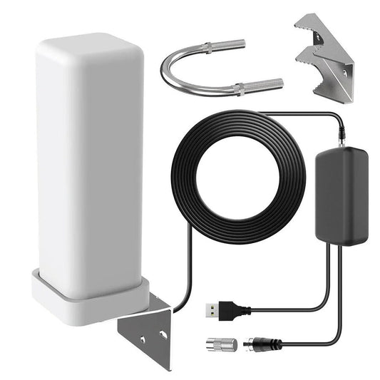 Outdoor HDTV Antenna with 460 Mile Reception and Interference Filter