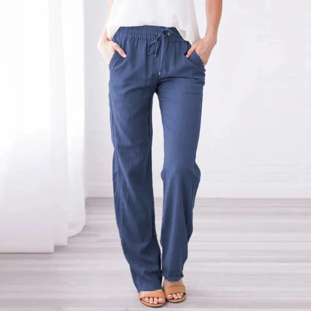 Relaxed Fit Trousers for Women with Straight Leg Design