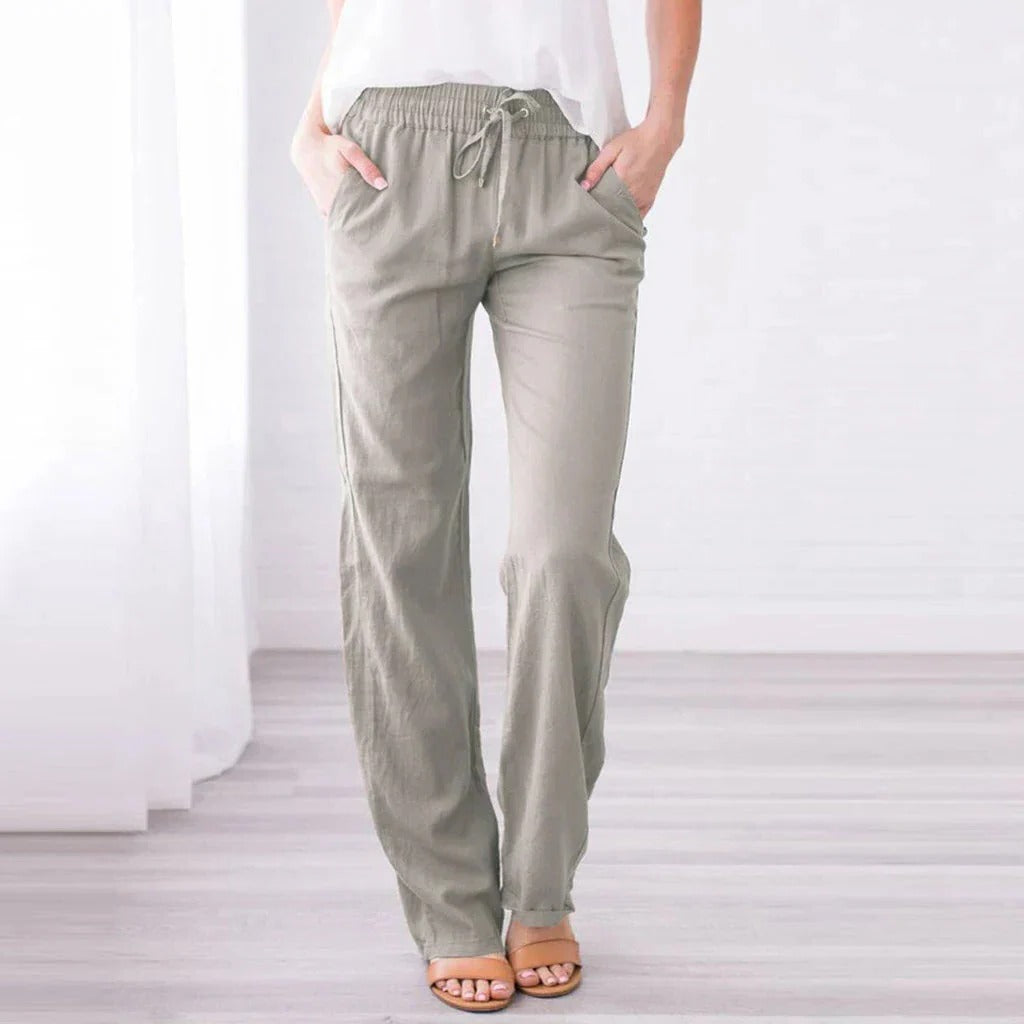 Relaxed Fit Trousers for Women with Straight Leg Design