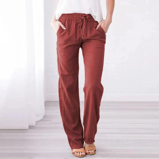 Relaxed Fit Trousers for Women with Straight Leg Design
