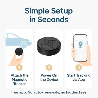 4G GPS Tracker with Magnetic Base and 30-Day Battery, IP67 Water Resistant