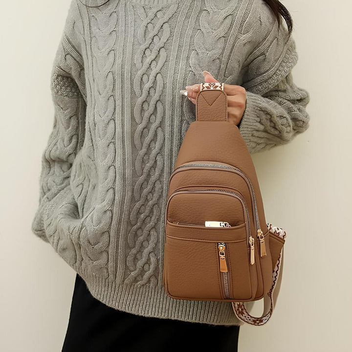 Crossbody Bag with Hidden Back Compartments, Adjustable Strap