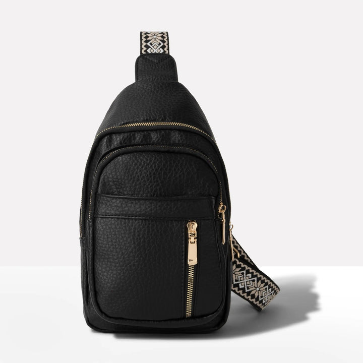 Crossbody Bag with Hidden Back Compartments, Adjustable Strap