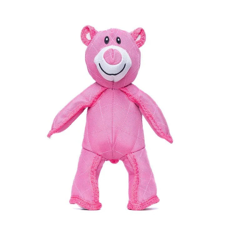 Bear Dog Toy with Squeaker and Reinforced Nylon Rubber, Machine Washable