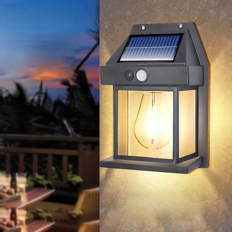 Solar Motion Sensor Wall Lamp with 600 Lumen Output and IP65 Weather Protection