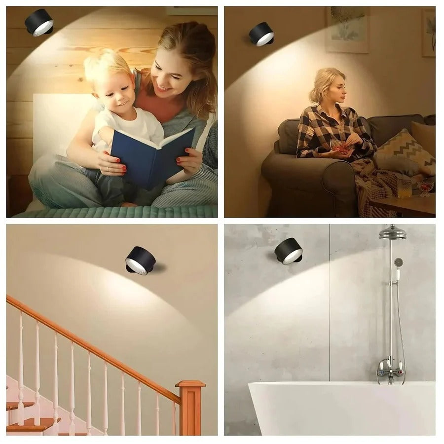 Adhesive Wall Lamp with 360° Rotation and Adjustable Color Temperature