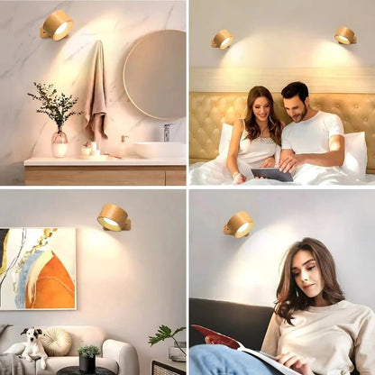 Adhesive Wall Lamp with 360° Rotation and Adjustable Color Temperature