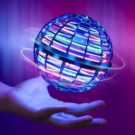 Motorized Flying Orb with Multicolor LED Lights and 30-Minute Runtime