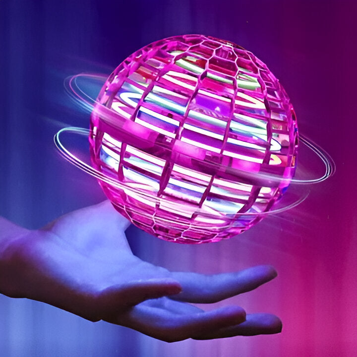 Motorized Flying Orb with Multicolor LED Lights and 30-Minute Runtime