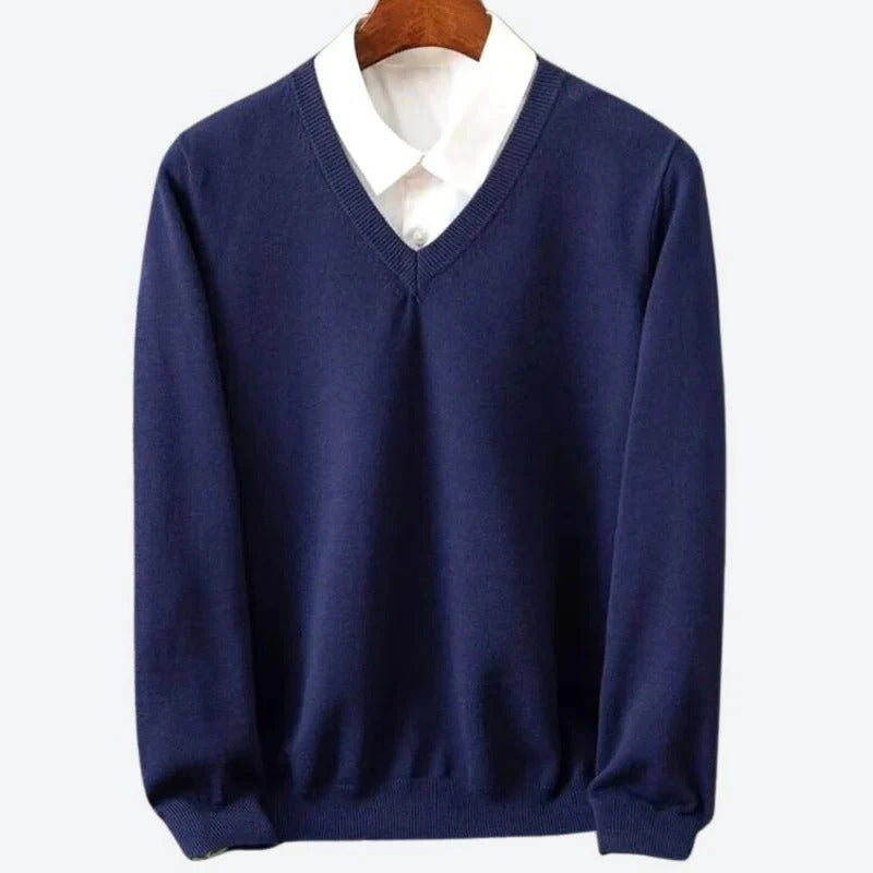 Crew Neck Sweater with Ribbed Build and Temperature Control