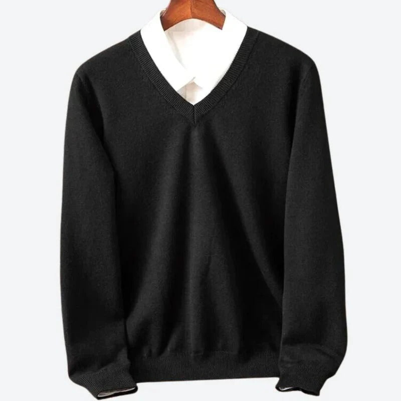 Crew Neck Sweater with Ribbed Build and Temperature Control