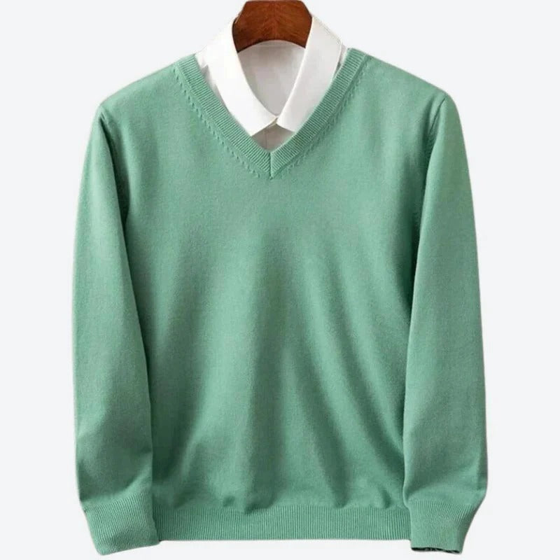 Crew Neck Sweater with Ribbed Build and Temperature Control