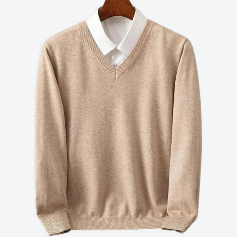Crew Neck Sweater with Ribbed Build and Temperature Control