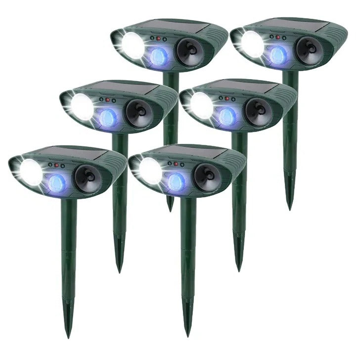 Motion Sensor Animal Repeller with Solar Charging and Ultrasonic Sound, 30ft Range
