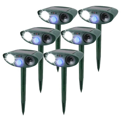 Motion Sensor Animal Repeller with Solar Charging and Ultrasonic Sound, 30ft Range