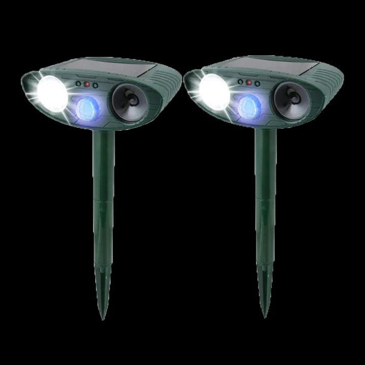 Motion Sensor Animal Repeller with Solar Charging and Ultrasonic Sound, 30ft Range