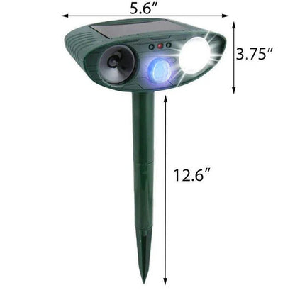 Motion Sensor Animal Repeller with Solar Charging and Ultrasonic Sound, 30ft Range