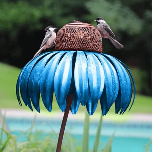 Outdoor Metal Coneflower Bird Feeder