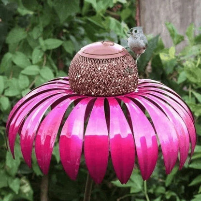 Outdoor Metal Coneflower Bird Feeder