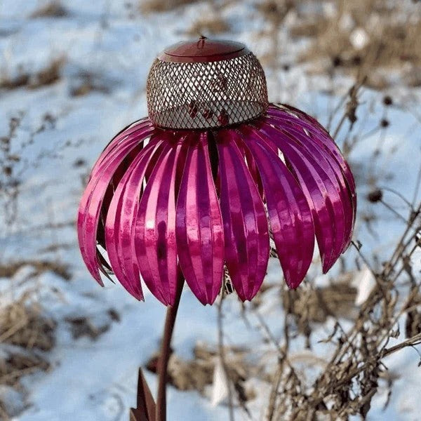 Outdoor Metal Coneflower Bird Feeder