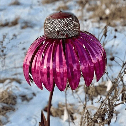 Outdoor Metal Coneflower Bird Feeder