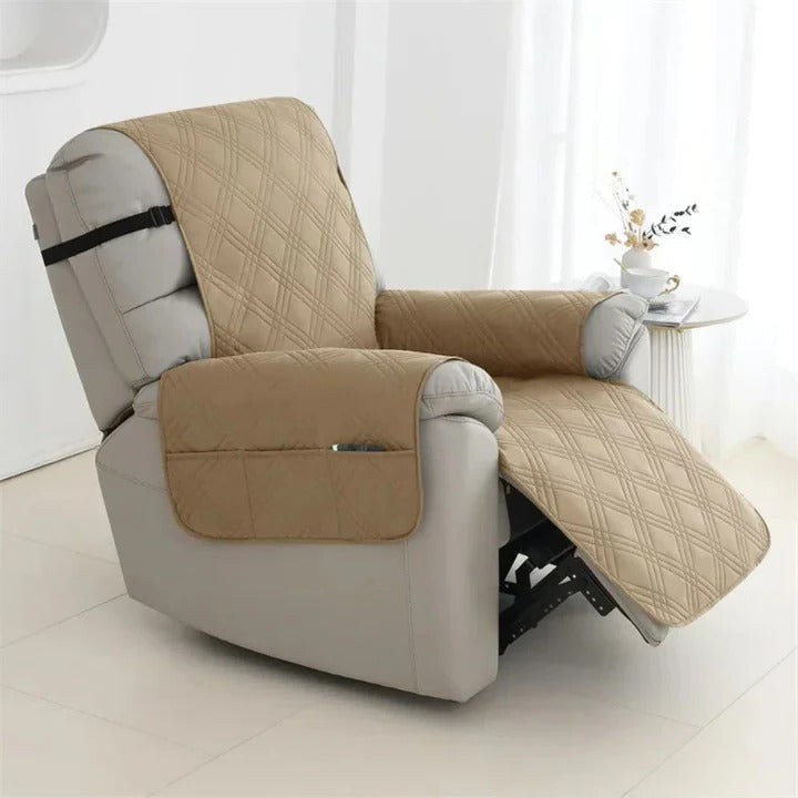 Quilted Recliner Slipcover with Water Resistant Barrier and Machine Washable Fabric