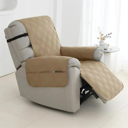 Quilted Recliner Slipcover with Water Resistant Barrier and Machine Washable Fabric
