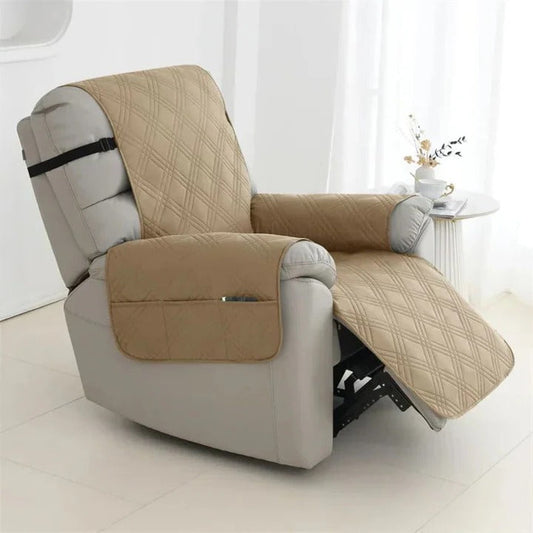 Quilted Recliner Slipcover with Water Resistant Barrier and Machine Washable Fabric