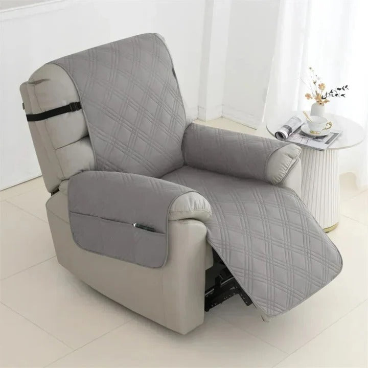 Quilted Recliner Slipcover with Water Resistant Barrier and Machine Washable Fabric
