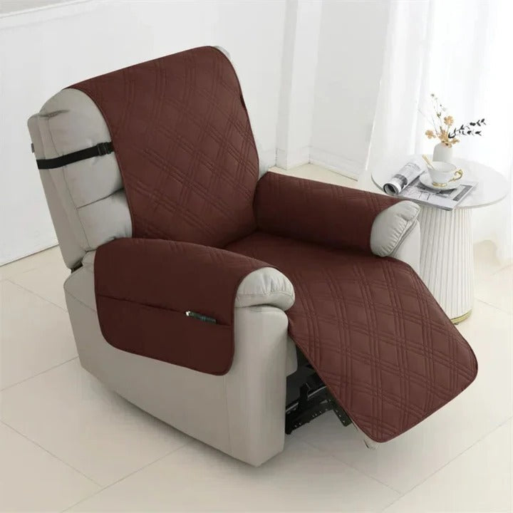 Quilted Recliner Slipcover with Water Resistant Barrier and Machine Washable Fabric