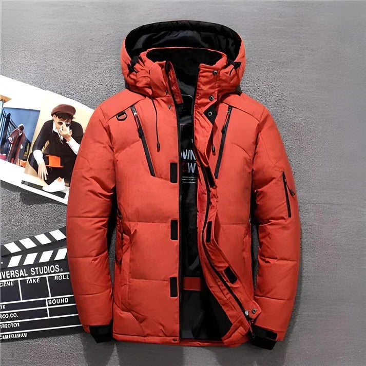 Insulated Winter Jacket With Hood And Thermal Lining For Extreme Cold