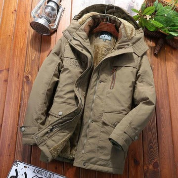 Hooded Winter Jacket For Men Insulated Waterproof Windproof Warm Parka