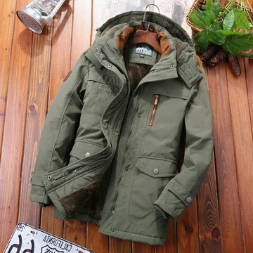 Hooded Winter Jacket For Men Insulated Waterproof Windproof Warm Parka